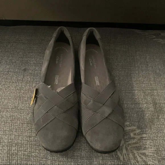 Clarks | Shoes | Clarks Haley Jay Grey Suede Slip On Loafers  display picture 2